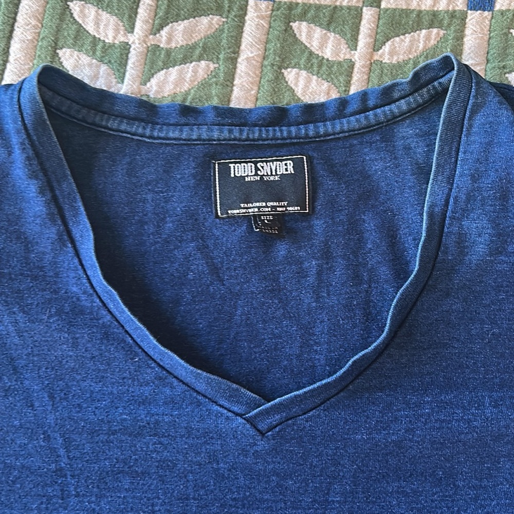 Todd Snyder Indigo V-Neck Tee